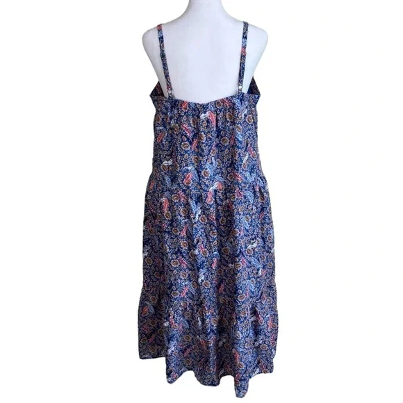 Knox Rose Pleated Midi Sundress in Blue and Orange - Picture 7 of 16